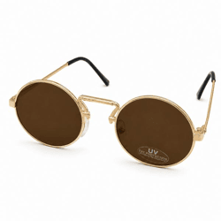 Sonnenbrille „John“, rund, goldfarben, 12,5 cm