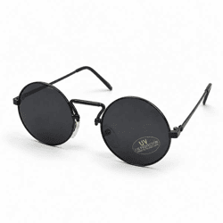 Sonnenbrille John, rund, schwarz, 12,5 cm
