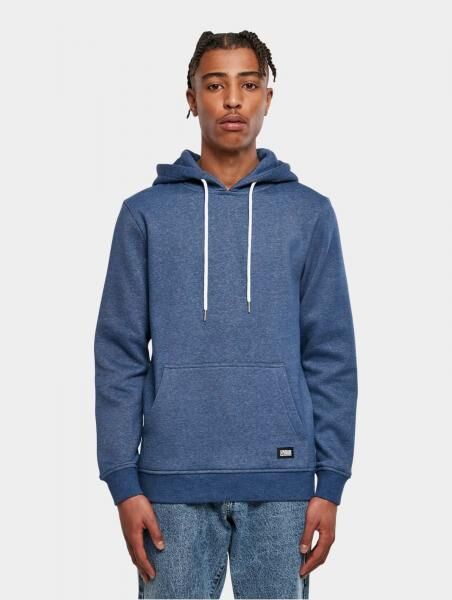 bequemer Urban Classics Herren Hoodie Kordelzug Rippstrick 300 g/m&sup2; mit Baumwolle Blau
