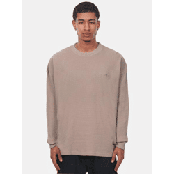 bequemes Dropsize Herren Sweatshirt Rippbündchen Oversize mit Baumwolle Beige