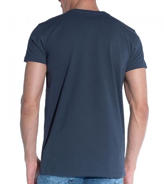 COURSE Elements Herren Basic T-Shirt mit V-Ausschnitt Sommer-Shirt Baumwoll-Shirt 901271 Dunkelblau