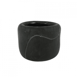 Dekocandle theelichthouder bloempot mat zwart 9,5 cm