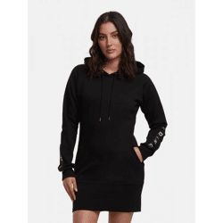 feminines Dangerous DNGRS Damen Kleid Kordelzug Kapuze 280 g/m² mit Baumwolle Schwarz