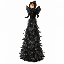 Figur „Feather Angel“, schwarz, 70 cm