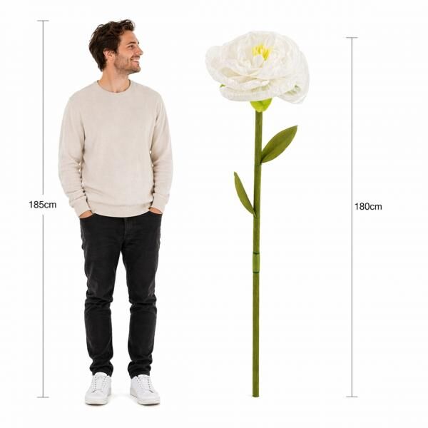 J-Line Kunstblume XXL Papier weiß 180 cm