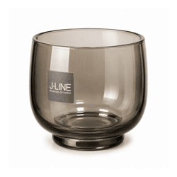 J-Line theelichthouder Smoke grijs 9,5 cm