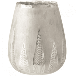 J-Line windlicht Blad zilverkleurig 31 cm