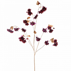 Kunstzweig Fuchsia bordeauxrot/goldfarben 120 cm