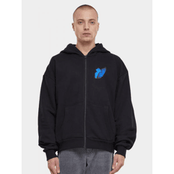 lässiger Mister Tee Herren Hoodie große Kapuze Reißverschluss 460 g/m² mit Baumwolle Schwarz