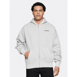 lässiger PEGADOR Herren Hoodie Reißverschluss Oversize mit Baumwolle Grau