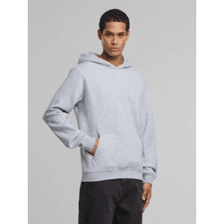 lässiger URBAN CLASSICS Herren Hoodie Rippbündchen Kapuze 270 g/m² Grau