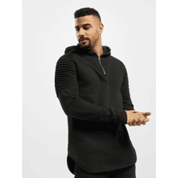 lässiger Urban Classics Herren Hoodie Rippbündchen Kapuze 280 g/m² mit Baumwolle Schwarz