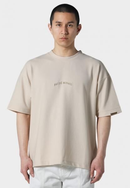 l&auml;ssiges Pas De Monaco Herren T-Shirt Oversize mit Baumwolle Beige