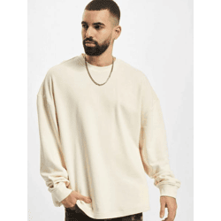lässiges Urban Classics Herren Sweatshirt Rippbündchen Oversize 305 g/m² Ecru-Weiß