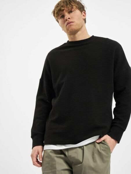 l&auml;ssiges Urban Classics Herren Sweatshirt Stretch 300 g/m&sup2; mit Baumwolle Schwarz