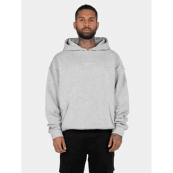 moderner MJ Gonzales Herren Hoodie Rippbündchen Oversize 460 g/m² mit Baumwolle Grau
