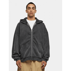 moderner Urban Classics Herren Hoodie große Kapuze Reißverschluss 360 g/m² mit Baumwolle Schwarz