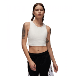 NIKE Jordan Damen Crop-Top Tank-Top mit Jordan-Logo Sport-Shirt Baumwoll-Shirt DX4700-133 Weiß