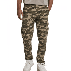 REDEFINED REBEL Jolan Herren Cargo-Hose im Utility-Look Anti Fit Baumwoll-Hose Ankle-Hose mit Tunnelzug am Beinende 226027 Camouflage