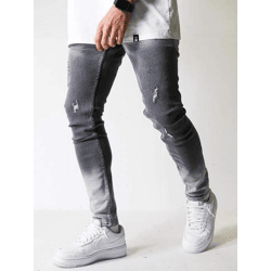 stylische 2Y Premium Herren Jeans Straight Fit Grau