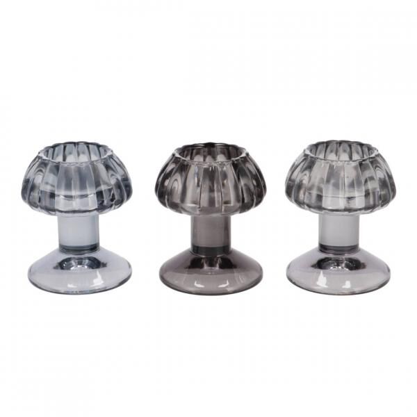 Teelichthalter Nova Mushroom Schwarz 9 cm