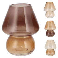 Vase Bicolore Mushroom brown 15 cm 4 assorted
