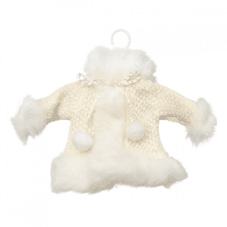 Wilko Weihnachtsaufhänger nordischer Wintermantel weiß 19 cm