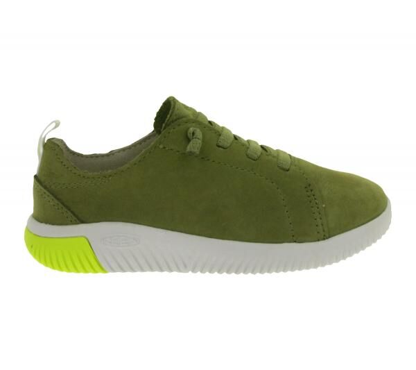 Bequeme KEEN Knx Lace Fig/Star Kinder Barfu&szlig;schuhe mit Eco Anti-Odor-Technologie Echtleder-Schuhe Freizeit-Schuhe 1030119 Oliv-Gr&uuml;n