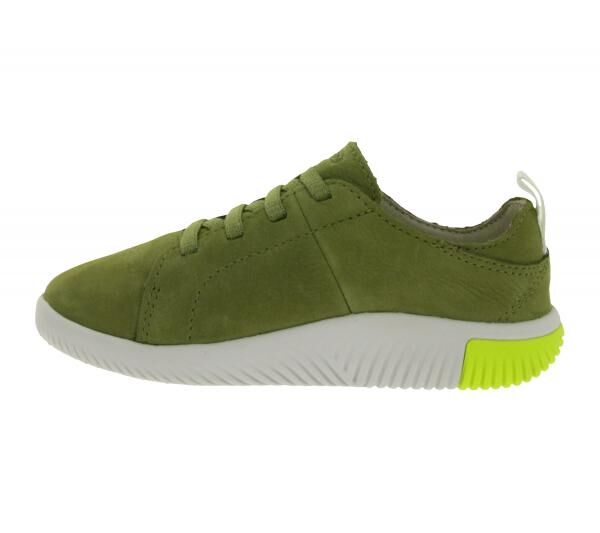 Bequeme KEEN Knx Lace Fig/Star Kinder Barfu&szlig;schuhe mit Eco Anti-Odor-Technologie Echtleder-Schuhe Freizeit-Schuhe 1030119 Oliv-Gr&uuml;n