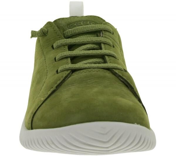 Bequeme KEEN Knx Lace Kinder Barfu&szlig;schuhe mit Eco Anti-Odor-Technologie Echtleder-Schuhe Freizeit-Schuhe 1030064 Oliv-Gr&uuml;n