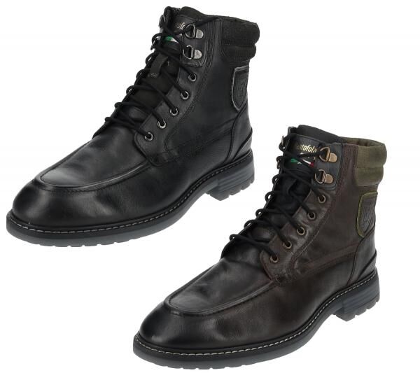 Bequeme Pantofola d&acute;Oro Stiefelette Echtleder Schn&uuml;rschuhe f&uuml;r Herren 10233053 Schwarz oder Braun