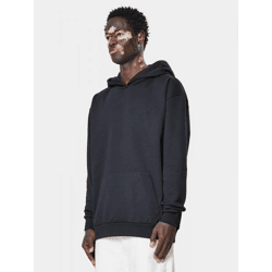 bequemer 9N1M SENSE Herren Hoodie Rippstrick Kapuze 350 g/m² mit Baumwolle Schwarz