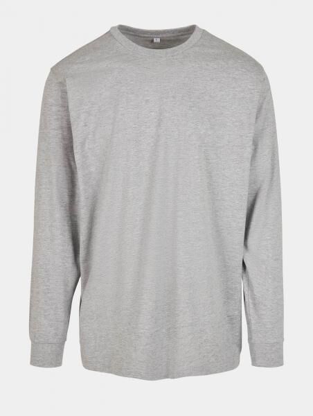 bequemes Build Your Brand Herren Sweatshirt Rippb&uuml;ndchen 200 g/m&sup2; mit Baumwolle Grau