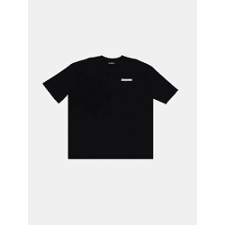 bequemes Dropsize Herren T-Shirt Rippbündchen Oversize 210 g/m² mit Baumwolle Schwarz