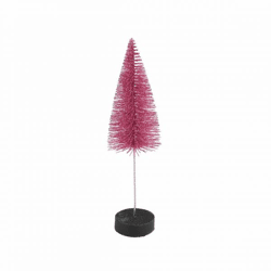 Countryfield kerstboom op voet Glitter roze 20 cm