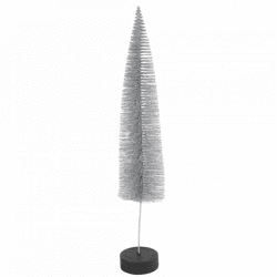 Countryfield kerstboom op voet Glitter zilverkleurig 40 cm