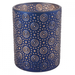 Countryfield Teelichthalter Hailey L blau 12,5 cm