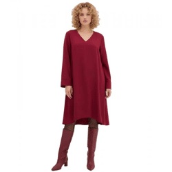 Damen Twill-Kleid aus weicher Lyocell-Qualität Midi-Kleid Ausgeh-Kleid 964760 Rot