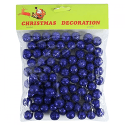 Decoratie ballen glitter blauw 1,5 cm