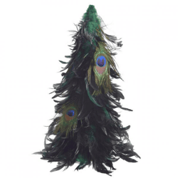 Decoratieboom met pauwenveren 48 cm
