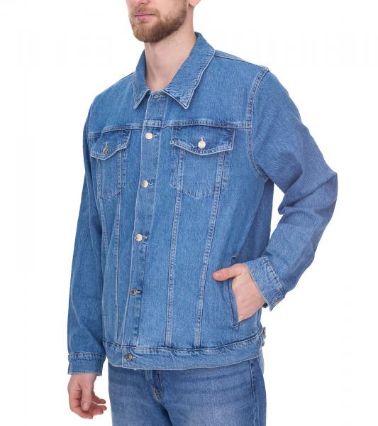 Denim Project Herren Jeans-Jacke Denim-Jacke Basic-Jacke Freizeit-Jacke DP3730 559 Blau