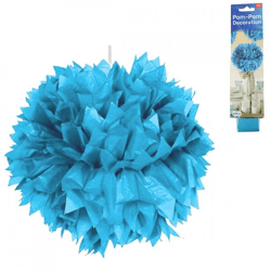 Folat Pompom papier azuur blauw 30 cm