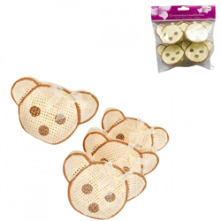 Geschenkverpakking Beer beige 9 cm set van 4