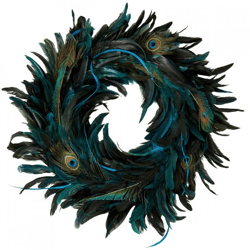 Kranz „Peacock Feather“, grün, 30 cm