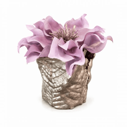 Kunstblume Helleborus im Topf, Blätter goldfarben/mauve, 10 cm