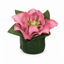 Kunstbloem Helleborus in pot blad roze 8 cm