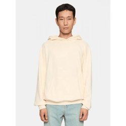 lässiger Urban Classics Herren Hoodie Rippbündchen Kapuze 280 g/m² mit Baumwolle Ecru-Weiß