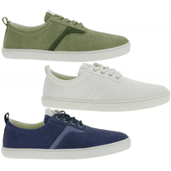 nachhaltige GROUNDIES Barfußschuhe La Paz Herren Low-Top Sneaker mit TrueSense Sohle Canvas Schnür-Schuhe GND-230264 Weiß, Khaki oder Bl