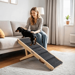PawClimb – Verstellbare Holzrampe für Haustiere | Tragbares Haustierzubehör für Hunde und Katzen