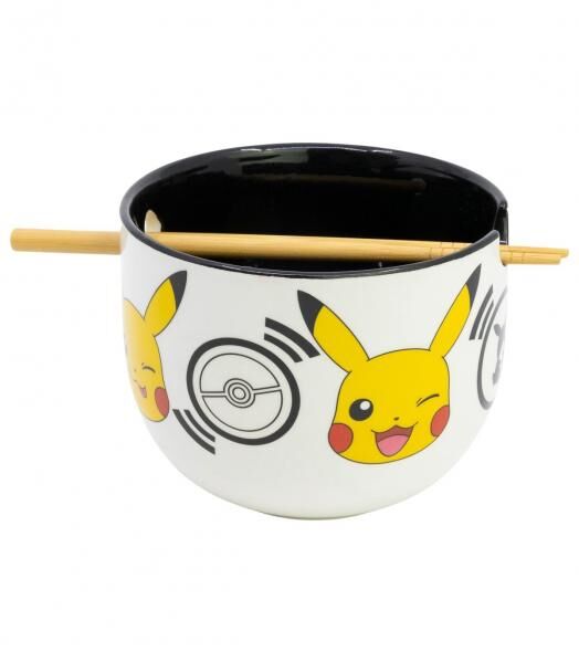Pokemon - Black Logos Ramen Bowl mit St&auml;bchen - Geschenkbox